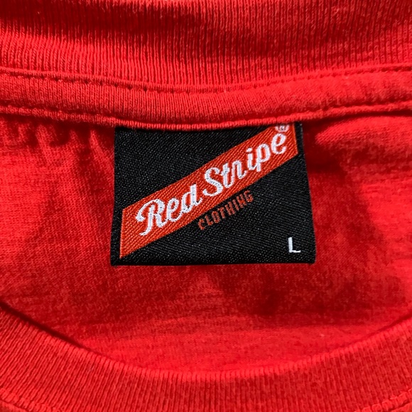 Y2K Red Stripe Jamaican Beer Respect Mon Graphic Tee (L) - Picture 3 of 7